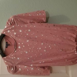 Blush pink blouse with stars & draw string bottom